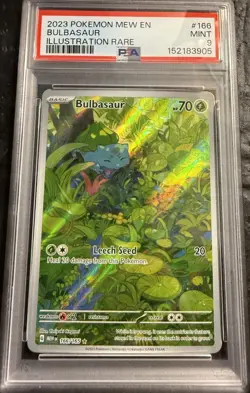Pokemon TCG 151 Bulbasaur #166 PSA 9 MINT GRADED Scarlet and Violet English - Image 3