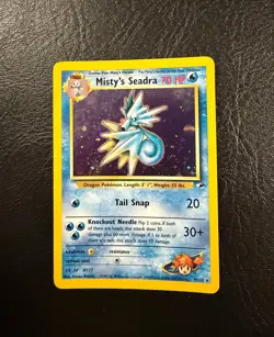 2000 Pokemon Promo - Misty's Seadra - Holo - Prerelease - With a Swirl! - Image 2
