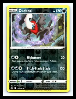 💥 Darkrai 120/196 Reverse Holo Lost Origin Pokemon - 2022 - Image 1