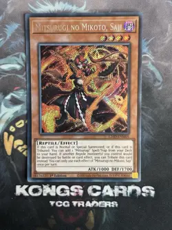L26D-ENM05 Mitsurugi no Mikoto, Saji Secret Rare Yu-Gi-Oh! NEW - Image 1