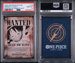 One Piece Monkey.D.Luffy Carrying On His Will OP13-118 Wanted Alt Art PSA 10 - Image 3