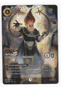 Disney Lorcana Wilds Unknown SYNDROME Out for Revenge Enchanted Foil #238/204 - Image 1