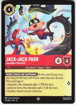 Jack Jack Parr Incredible Potential 121/204 Wilds Unknown Disney Lorcana - Image 1