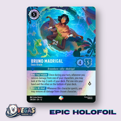 Bruno Madrigal Oasis Oracle 218/204 Epic Foil Wilds Unknown NM Disney Lorcana - Image 1