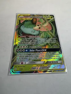 Pokemon TCG Venusaur & Snivy GX Card 1/236 Tag Team Cosmic Eclipse - Image 1
