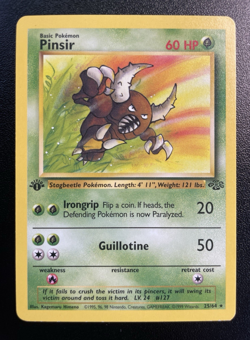 Pinsir 25/64 1st Edition Jungle Non-Holo Rare Pokemon Card LP - Image 1