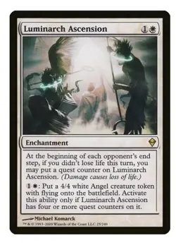 1x MTG Luminarch Ascension - Zendikar Rare Enchantment! LP Light play - Image 1