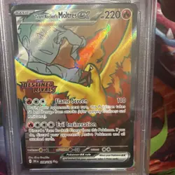 Pokemon PSA 9 Mint Rocket's Moltres ex 208 Stamped UPC Promo Destined Rivals - Image 3