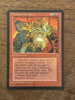 Dwarven Armory NM+ NEVER PLAYED MTG Ice Age Magic 1995 VINTAGE FREE SHIPPING - Image 1