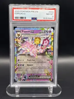 PSA 8 2025 POKEMON PRISMATIC EVOLUTIONS 034 ESPEON EX - Image 1