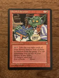 Orcish Librarian NM+ NEVER PLAYED MTG Ice Age Magic 1995 VINTAGE FREE SHIPPING - Image 1