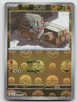 Timburr (Poke Ball Pattern) 047/086 Black Bolt Pokemon Holo NM Common - Image 1