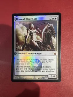 Hero Of Bladehold Mtg Prerelease FOIL Mirrodin Besieged Played - Image 1