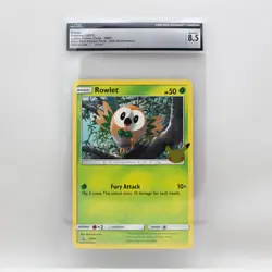 Pokemon JUMBO Rowlet #SM01 (2021) Celebrations PROMO - CGC 8.5 - Image 1