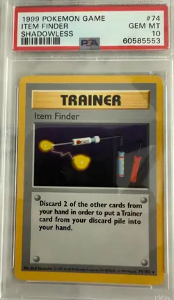 1999 Pokemon Game Item Finder Shadowless Gem Mint 10 - Image 1