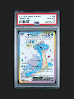 PSA 10 Lapras EX 158/142 Pokemon Scarlet & Violet Stellar Crown Ultra Rare - Image 1