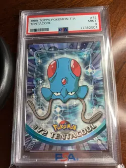 1999 Topps Pokemon TV #72 Tentacool Blue Logo PSA 9 MINT - Image 1