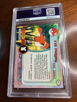 1999 Topps Pokemon TV #16 Pidgey Black Logo PSA 9 MINT - Image 2