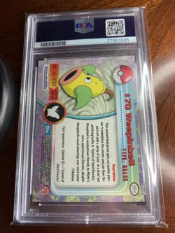 1999 Topps Pokemon TV #70 Weepinbell Blue Logo PSA 9 MINT - Image 2