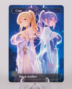 Copy Waifu Token | Handmade Borderless Designed Art Card (v2) - Image 1