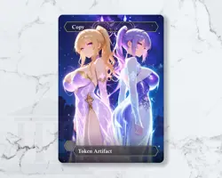 Copy Waifu Token | Handmade Borderless Designed Art Card (v2) - Image 3