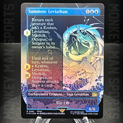 Magic MTG Final Fantasy - Summon: Leviathan - FIN R 0361 FOIL BORDERLESS MINT - Image 1
