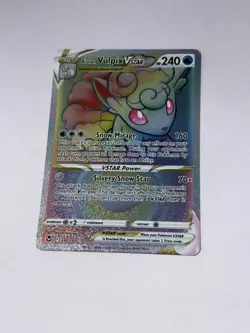 Alolan Vulpix VSTAR 197/195 Rare Rainbow Silver Tempest Pokemon NM - Image 1