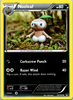Nuzleaf 72/122 Uncommon BREAKpoint Pokemon NM - Image 1