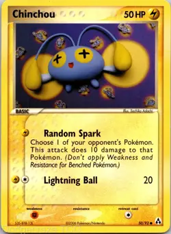 Chinchou 50/92 Common Legend Maker Pokemon NM - Image 1