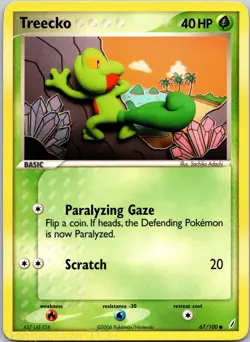 Treecko 67/100 Common Crystal Guardians Pokemon LP - Image 1