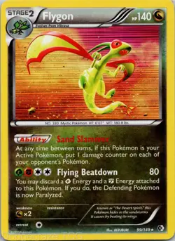 Flygon 99/149 Holo Rare Boundaries Crossed Pokemon NM - Image 1