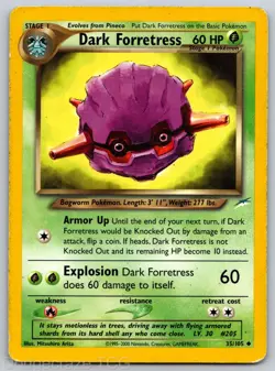Dark Forretress 35/105 Uncommon Neo Destiny Pokemon Unlimited MP - Image 1