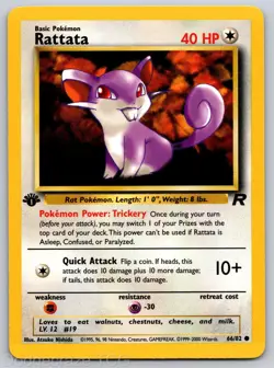 Rattata 66/82 Common Team Rocket Pokemon 1st Edition NM - Image 1