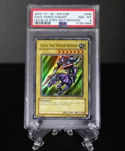 2002 Yu-Gi-Oh LOB Gaia The Fierce Knight #LOB-006 PSA 8 NM-MT Legend of Blue Eye - Image 1