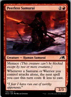 Peerless Samurai 156 Common Kamigawa: Neon Dynasty Magic: The Gathering LP - Image 1