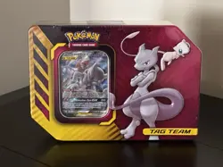 NEW Pokemon MEWTWO & MEW GX Tag Team Tin - Brand New Factory Sealed - Image 1