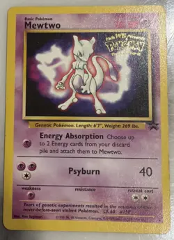 🔥1x MEWTWO Movie Promo 3 Kids WB Pokemon THE FIRST MOVIE Black Star PROMO WOTC - Image 1