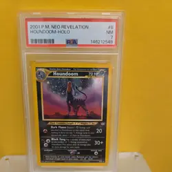2001 POKEMON NEO REVELATION #8 HOUNDOOM-HOLO PSA 7 - Image 1