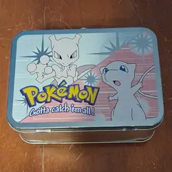 lunchbox Network Pokemon Tin Mewtwo Mew 1999 Trading Card Game Vintage - Image 1
