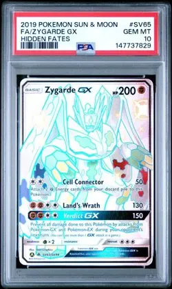 Pokemon Zygarde GX Hidden Fates Full Art SV65 PSA 10 Gem Mint SV65/SV94 2019 - Image 1