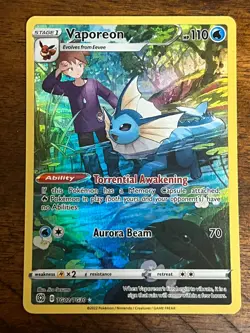 Pokemon! Vaporeon - Brilliant Stars Trainer Gallery TG02/TG30, Pack Fresh, NM - Image 1