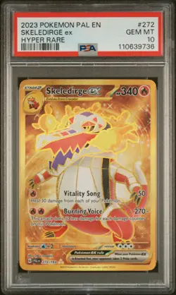 PSA 10 GEM Mint Skeledirge ex 272/193 Gold Hyper Rare - Pokemon PAL SV02 - Image 1