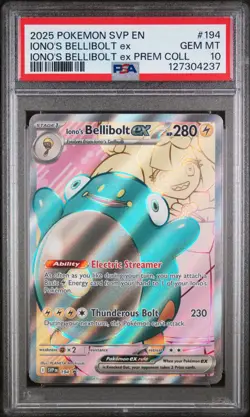 PSA 10 GEM Mint Iono's Bellibolt ex SVP194 Black Star Promo - Pokemon TCG - Image 1