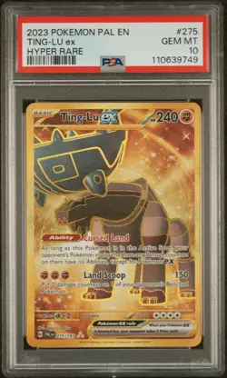 PSA 10 GEM Mint Ting-Lu ex 275/193 Gold Hyper Rare - Pokemon PAL SV02 - Image 1