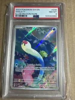 2023 POKEMON SVI EN-SCARLET & VIOLET ILLUSTRATION RARE #206 WIGLETT PSA 8 - Image 1