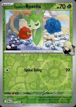 Cynthia's Roselia 007/182 Destined Rivals Pokemon Reverse Holo Near Mint - Image 1