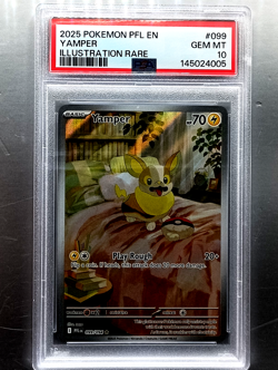 2025 Pokemon PFL #099 Yamper Illustration Rare PSA 10 - Image 1