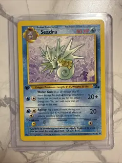 Pokemon Fossil 1st Edition Seadra 42/62 Non Holo NM - Image 1