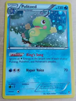 POLITOED 18/111 HOLO RARE FURIOUS FISTS POKEMON CCG TCG #7H - Image 1