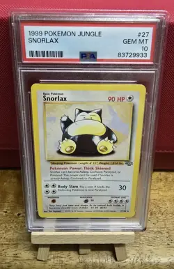 Pokemon TCG Snorlax Jungle Unlimited NON Holo Rare #27 PSA 10 Gem Mint - Image 1